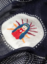 Rayon Dot Fringe Stole Navy by Kapital by Couverture & The Garbstore