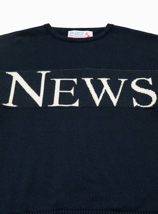 Kendrew News Sweater Navy by The English Difference by Couverture & The Garbstore