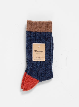 Wool Switching Socks Navy by Mauna Kea | Couverture & The Garbstore