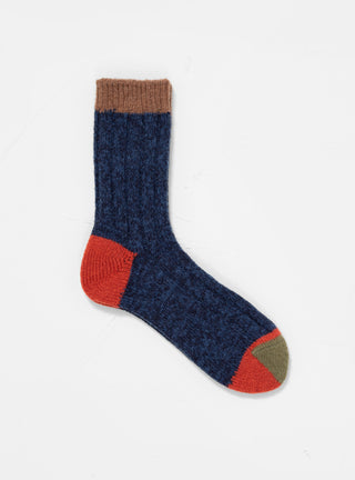 Wool Switching Socks Navy by Mauna Kea | Couverture & The Garbstore