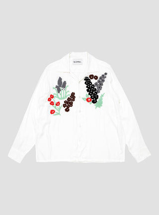 Floral Embroidery Shirt White by Noma t.d. by Couverture & The Garbstore