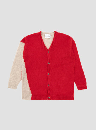 Hand Knit Mohair Cardigan Red & Beige by Noma t.d. by Couverture & The Garbstore