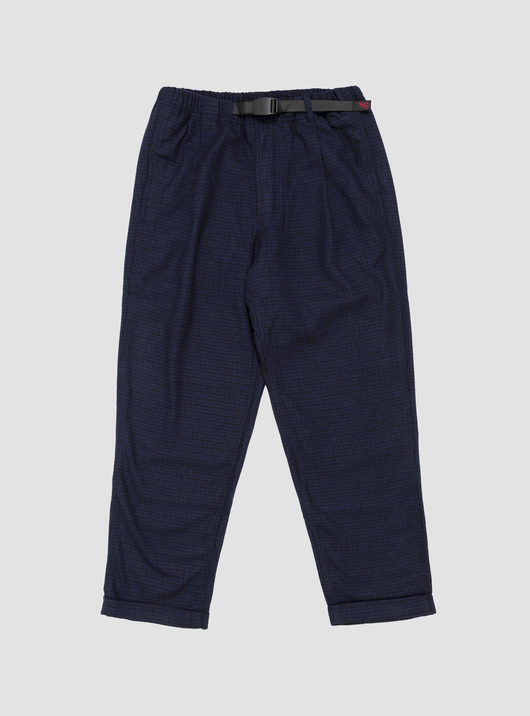 Wool Blend Tuck Tapered Pants Navy Check by Gramicci | Couverture