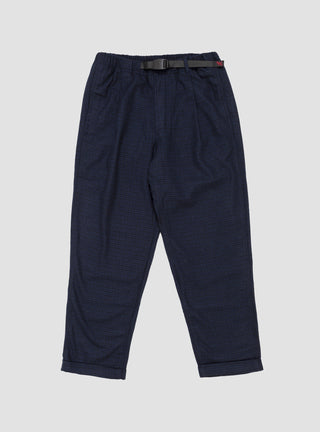 Wool Blend Tuck Tapered Pants Navy Check by Gramicci by Couverture & The Garbstore