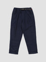 Wool Blend Tuck Tapered Pants Navy Check by Gramicci by Couverture & The Garbstore