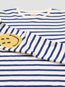Smiley Patch Border LS Crewneck Sweatshirt Ecru & Blue by Kapital | Couverture & The Garbstore