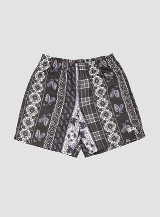 Paisley Plaid Water Short Black by Stüssy by Couverture & The Garbstore