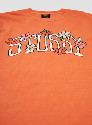Flower Collegiate Pig Dyed T-Shirt Orange by Stüssy by Couverture & The Garbstore