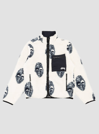 Mask Jacquard Sherpa Jacket Natural by Stüssy by Couverture & The Garbstore