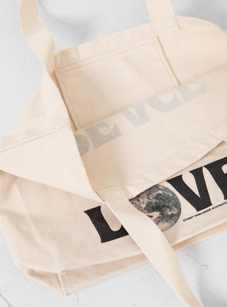 Peace and Love Canvas Tote Bag Natural by Stüssy by Couverture & The Garbstore