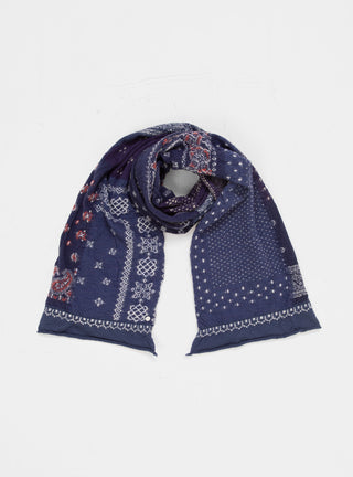 Compressed Wool Bandana Scarf Navy by Kapital by Couverture & The Garbstore