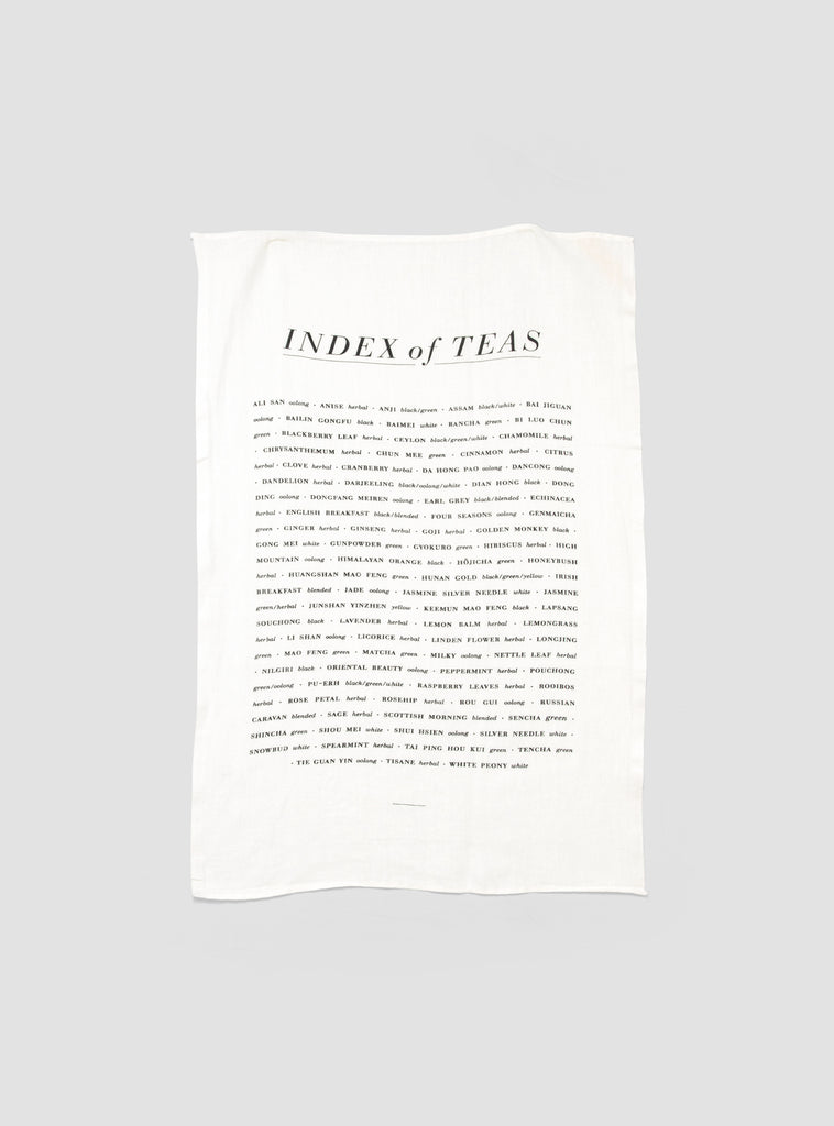 Tea List Tea Towel White & Black by Sir/Madam | Couverture & The Garbstore