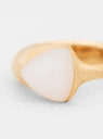 Gold Plated Ring with Triangular Stone Milky White by Helena Rohner | Couverture & The Garbstore