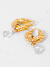 Twisted Drop Hoops Gold by Rejina Pyo | Couverture & The Garbstore