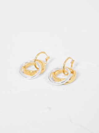 Double Ring Hoops Gold Plated Silver Mix by Rejina Pyo | Couverture & The Garbstore
