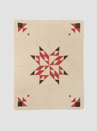 Patchwork Quilt Beige, Red & Black by BasShu | Couverture & The Garbstore