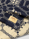 Wool Blanket Navy Jacquard by BasShu | Couverture & The Garbstore