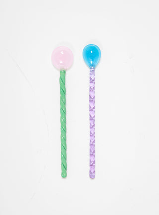 Glass Spoons Twist Set of 2 Turquoise & Light Pink by Hay | Couverture & The Garbstore