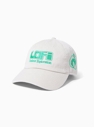 Outdoor Exploration 6 Panel Cap White & Green by Lo-Fi | Couverture & The Garbstore