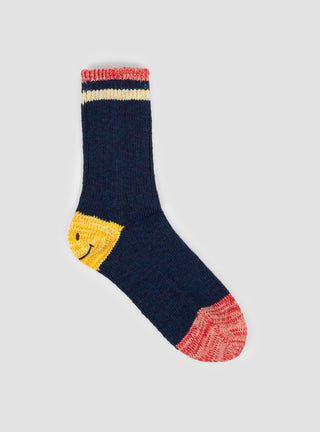 72 Yarns Wool Ivy Smile Sock Navy by Kapital | Couverture & The Garbstore