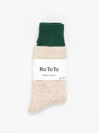 Double Face Silk & Cotton Sock Green by ROTOTO | Couverture & The Garbstore