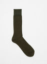 Cotton Wool Ribbed Crew Socks Green by ROTOTO | Couverture & The Garbstore