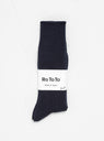Cotton Wool Ribbed Crew Socks Navy by ROTOTO by Couverture & The Garbstore
