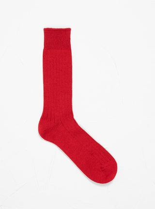 Cotton Wool Ribbed Crew Socks Red by ROTOTO | Couverture & The Garbstore