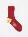 56 Yarns MA-1 Smile Sock Burgundy by Kapital | Couverture & The Garbstore