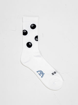 8 Ball Socks White by RosterSox by Couverture & The Garbstore