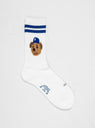 Team Bear Socks White & Blue by RosterSox | Couverture & The Garbstore