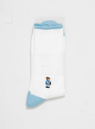 Baseball Bear Rib Socks White & Blue by RosterSox by Couverture & The Garbstore