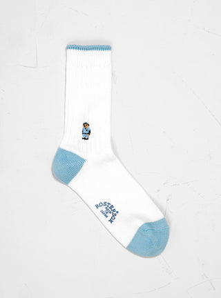 Baseball Bear Rib Socks White & Blue by RosterSox | Couverture & The Garbstore