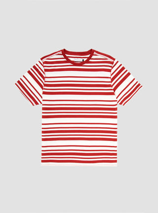 Striped T-Shirt Off-White & Pepper Red by Pop Trading Company by Couverture & The Garbstore