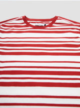 Striped T-Shirt Off-White & Pepper Red by Pop Trading Company | Couverture & The Garbstore