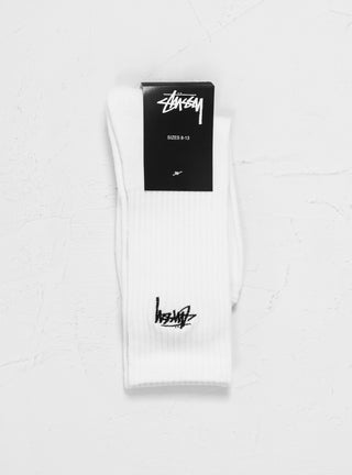 Small Stock Crew Socks White by Stüssy | Couverture & The Garbstore