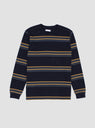 Striped Longsleeve T-Shirt Anthracite/Yellow by Pop Trading Company by Couverture & The Garbstore