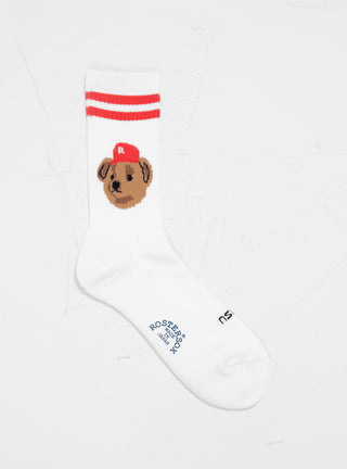 Team Bear Socks White & Red by RosterSox | Couverture & The Garbstore