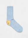 56Yarn 3x1Rib Heel Smile Socks Blue by Kapital | Couverture & The Garbstore