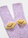 56Yarn 3x1Rib Heel Smile Socks Purple by Kapital | Couverture & The Garbstore