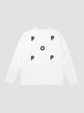 Logo Longsleeve T-Shirt White & Black by Pop Trading Company by Couverture & The Garbstore