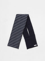 Stripe Down Muffler Scarf Navy by nanamica | Couverture & The Garbstore