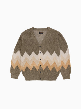 Jacquard Cardigan Khaki Brown by Beams Plus | Couverture & The Garbstore