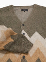 Jacquard Cardigan Khaki Brown by Beams Plus by Couverture & The Garbstore