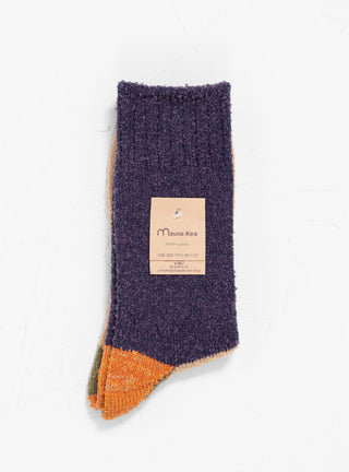 Heel Switching Wool Pile Socks Purple by Mauna Kea | Couverture & The Garbstore