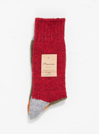 Heel Switching Wool Pile Socks Red by Mauna Kea | Couverture & The Garbstore