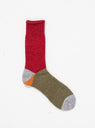 Heel Switching Wool Pile Socks Red by Mauna Kea | Couverture & The Garbstore