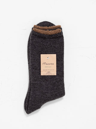 Wool Top Line Socks Charcoal by Mauna Kea | Couverture & The Garbstore