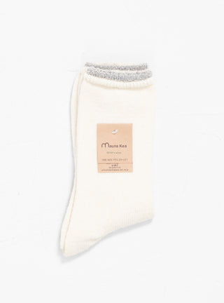Wool Top Line Socks White by Mauna Kea by Couverture & The Garbstore