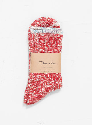 Cotton Slub Top Ripple Socks Red by Mauna Kea | Couverture & The Garbstore